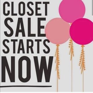 Closet sale starts now!  Donating soon!